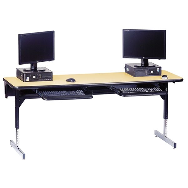 T-Leg Table with Keyboard Tray