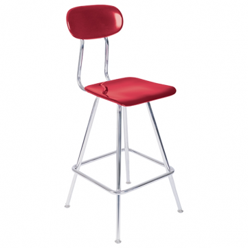 Fixed Lab Stool with Back Support